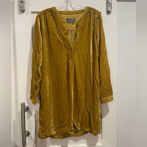 Gold velvet Anthropologie dress